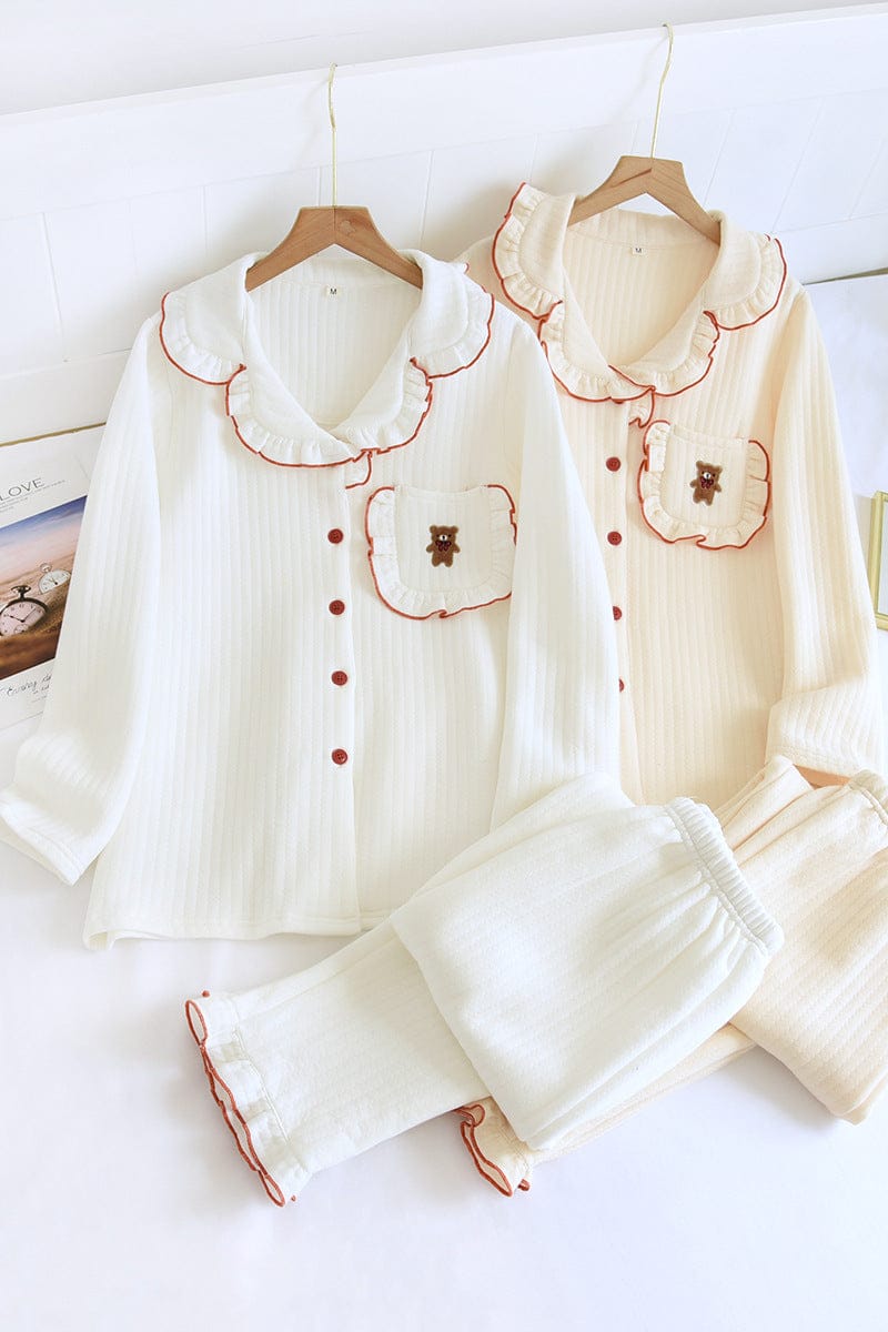 Cute Bear Spring Collar Korean Style House Clothes