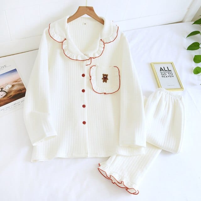 Cute Bear Spring Collar Korean Style House Clothes