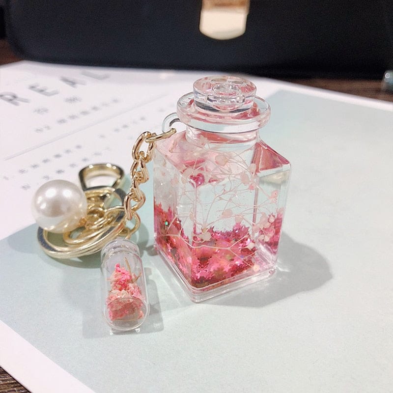 Immortal Flower Liquid Bottle Keychain