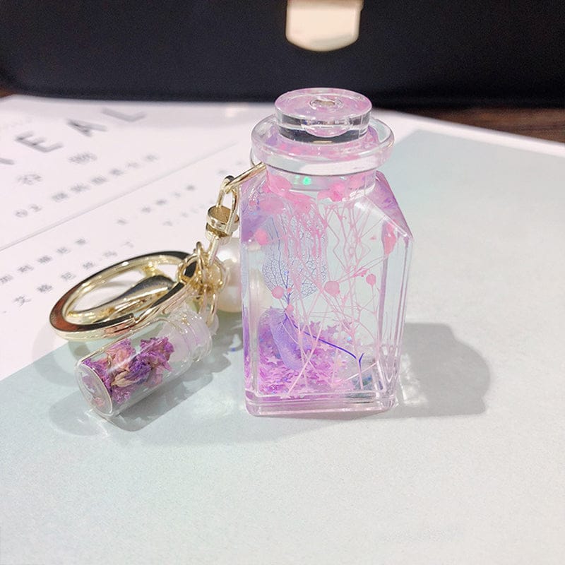 Immortal Flower Liquid Bottle Keychain