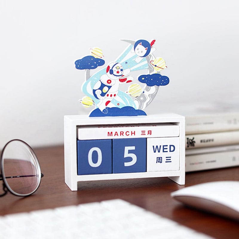 Kawaii Blocks Wooden Desk Calendar