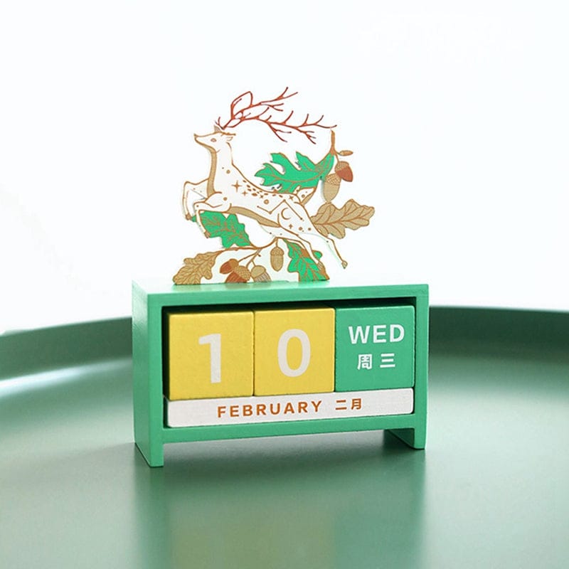 Kawaii Blocks Wooden Desk Calendar