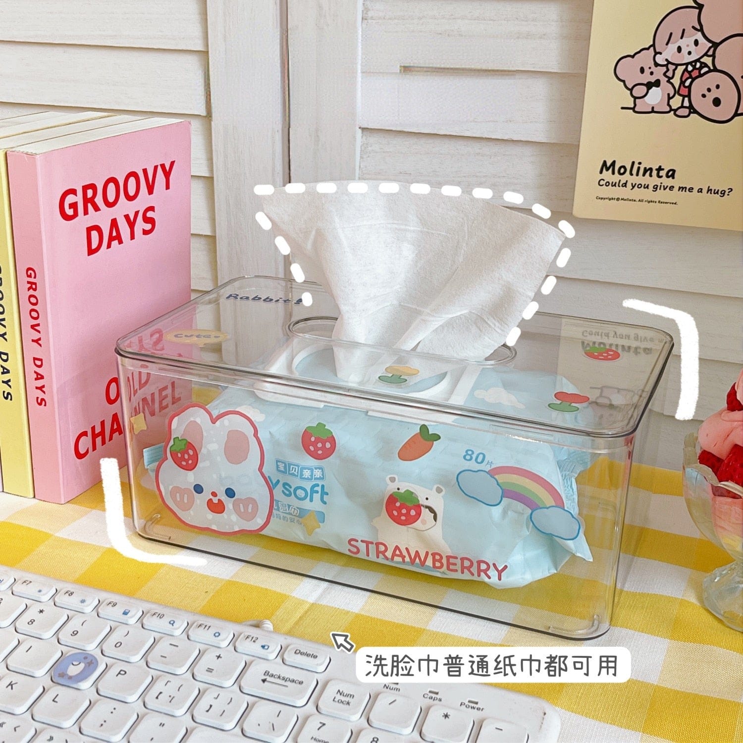 Kawaii Desktop Transparent Storage