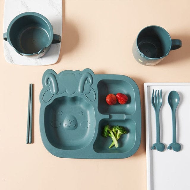 Kawaii Dino Bamboo Fibre Dinner set