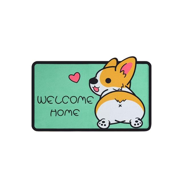 Paws and Play: Whimsical Dog Illustration Bathroom Mat