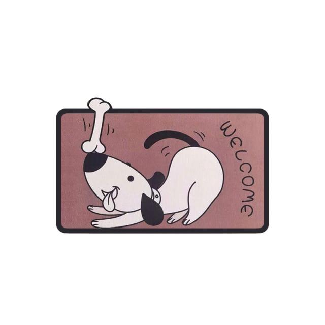 Paws and Play: Whimsical Dog Illustration Bathroom Mat