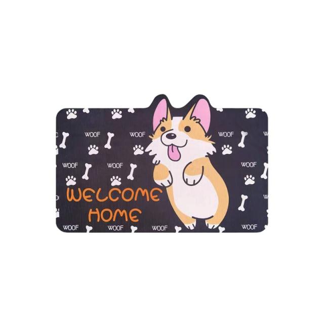 Paws and Play: Whimsical Dog Illustration Bathroom Mat