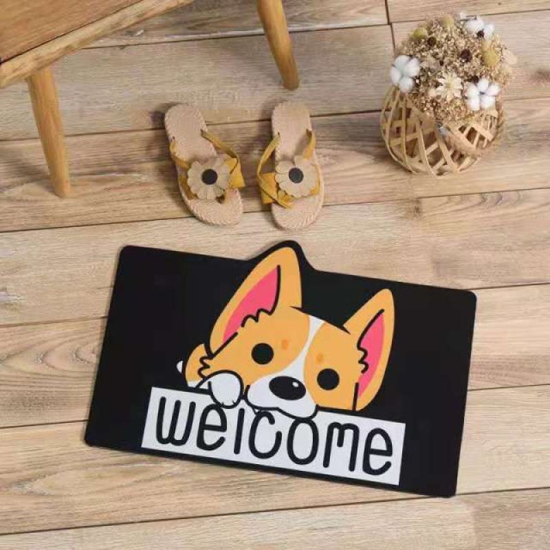 Paws and Play: Whimsical Dog Illustration Bathroom Mat