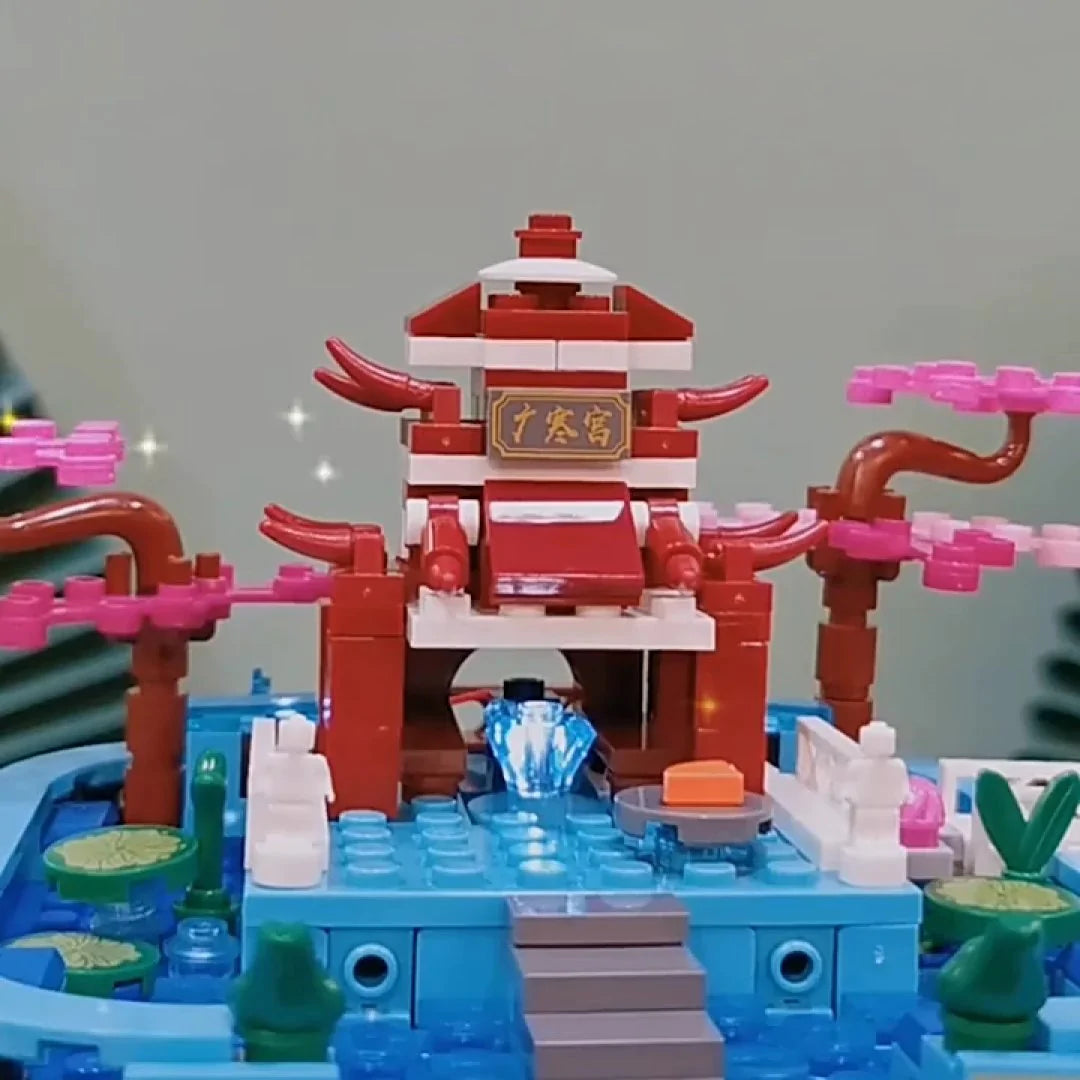 LED Light Sakura Palace in the Sky Building Blocks Set