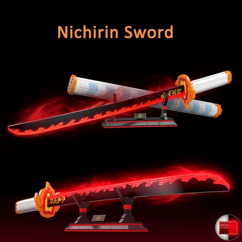 Nichirin Flame Katana Building Set with Saya & Stand