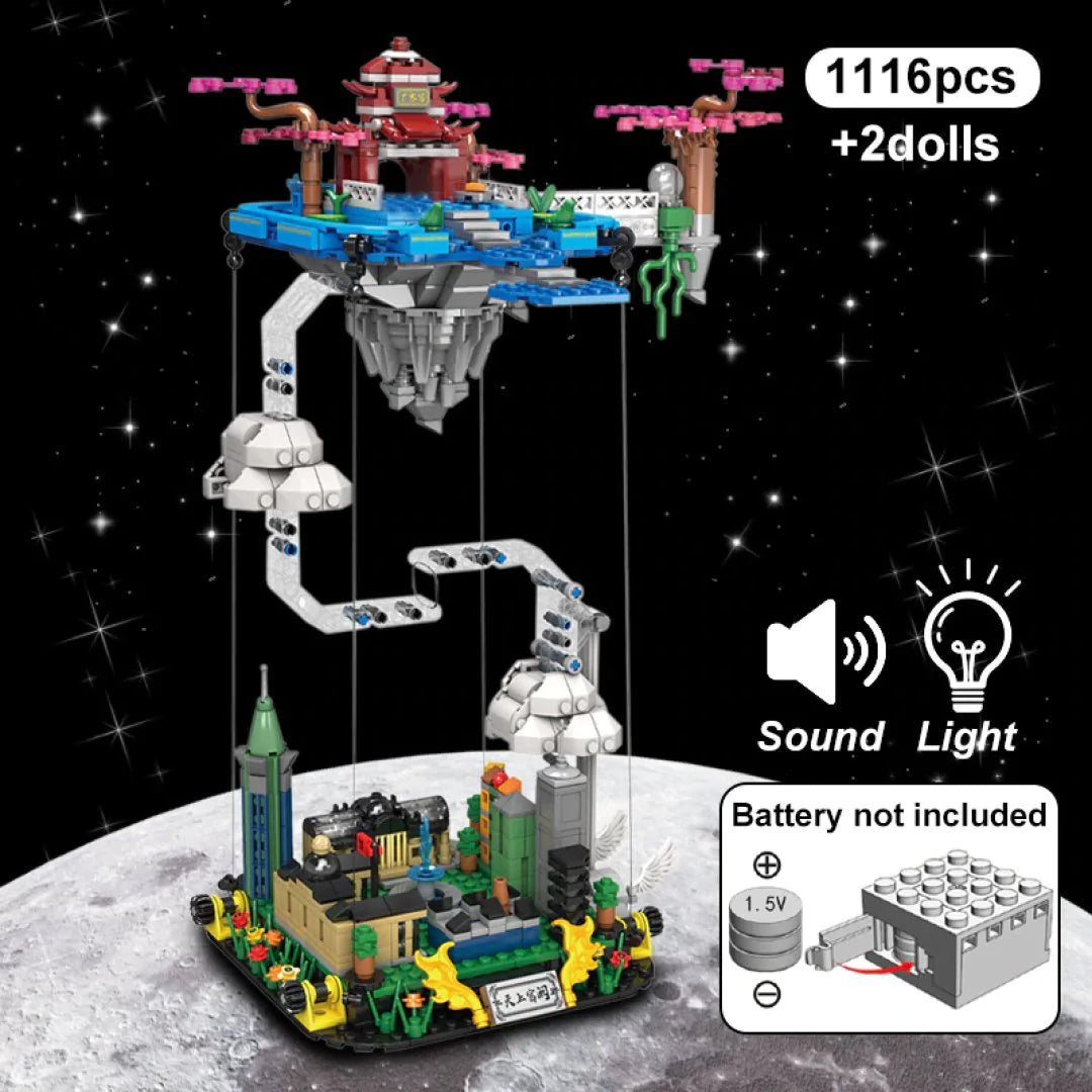 LED Light Sakura Palace in the Sky Building Blocks Set