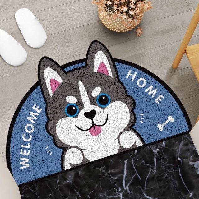 Furry Friend Greeting: Dog Welcome Home Semi-Circle Mat