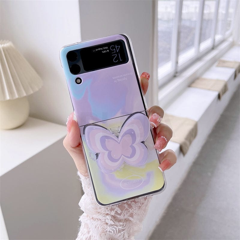 Pastel Butterfly Bracelet Phone Stand Case For Samsung Galaxy Z Flip 3