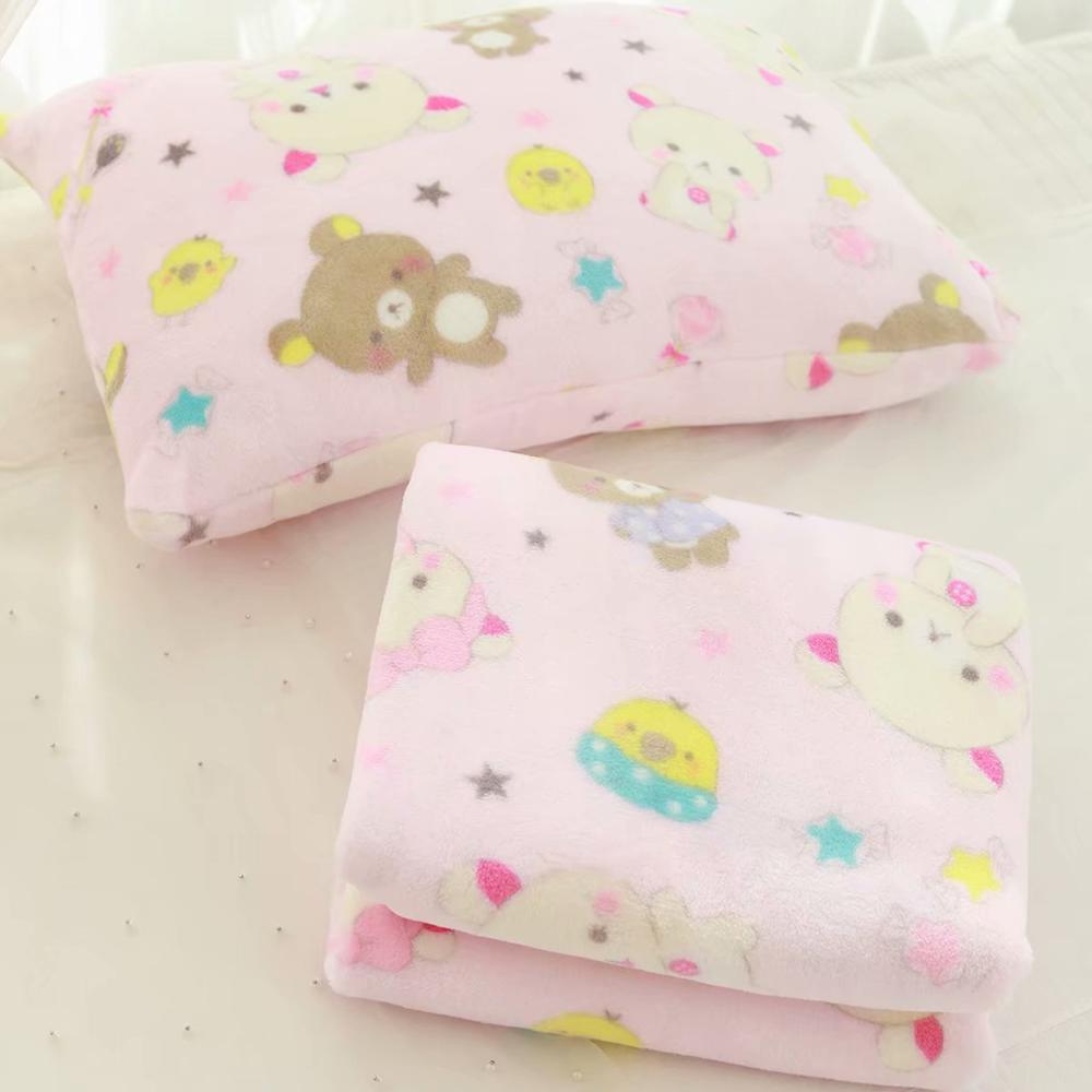 Kawaii Bear Flannel Blanket / Pillow Case