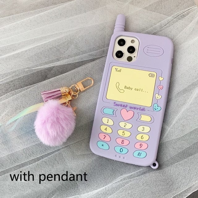 Retro Heart iPhone Case Pink / Purple