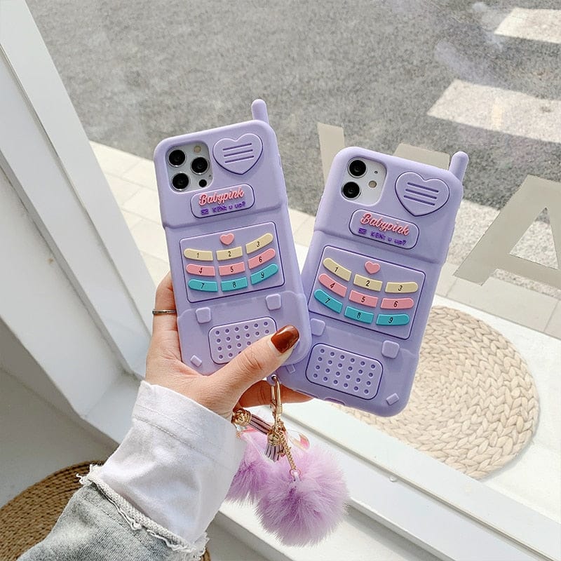 Retro Heart iPhone Case Pink / Purple