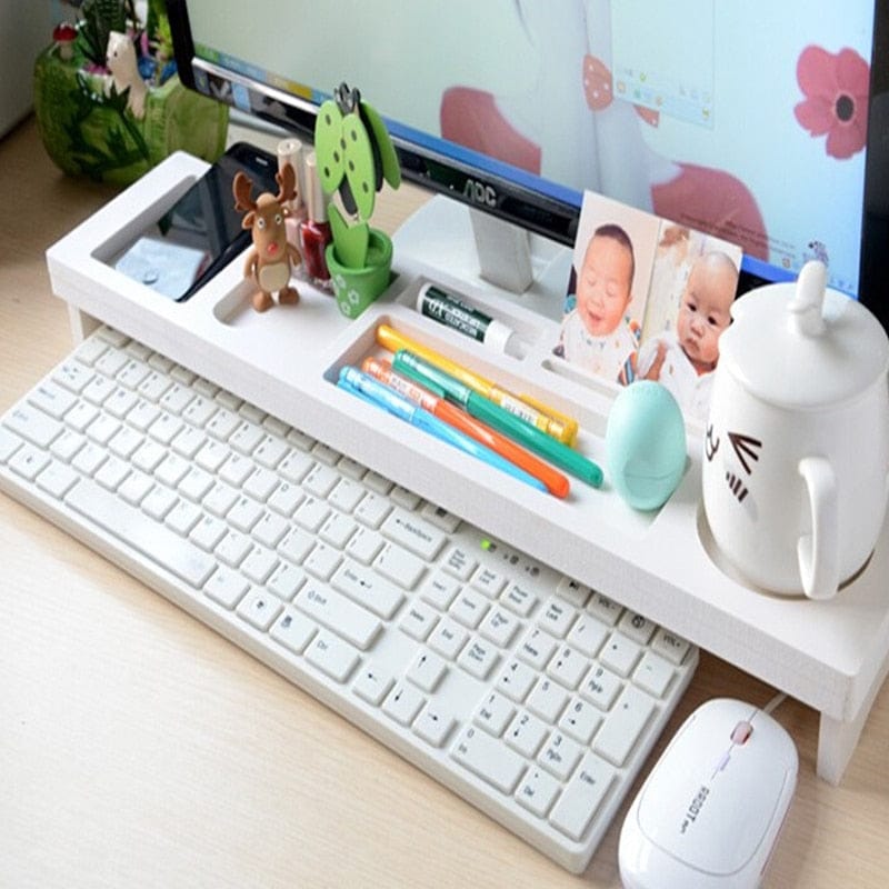 White Wooden Desk Storage