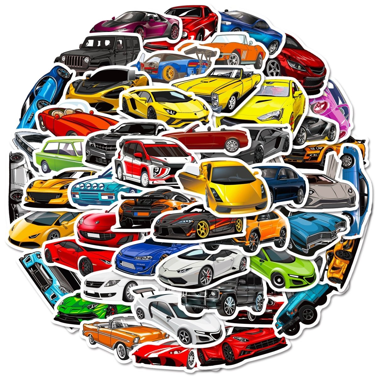 (50 pcs) Cool Sport Car Stickers Waterproof Vinyl Scrapbook Decorative Stickers