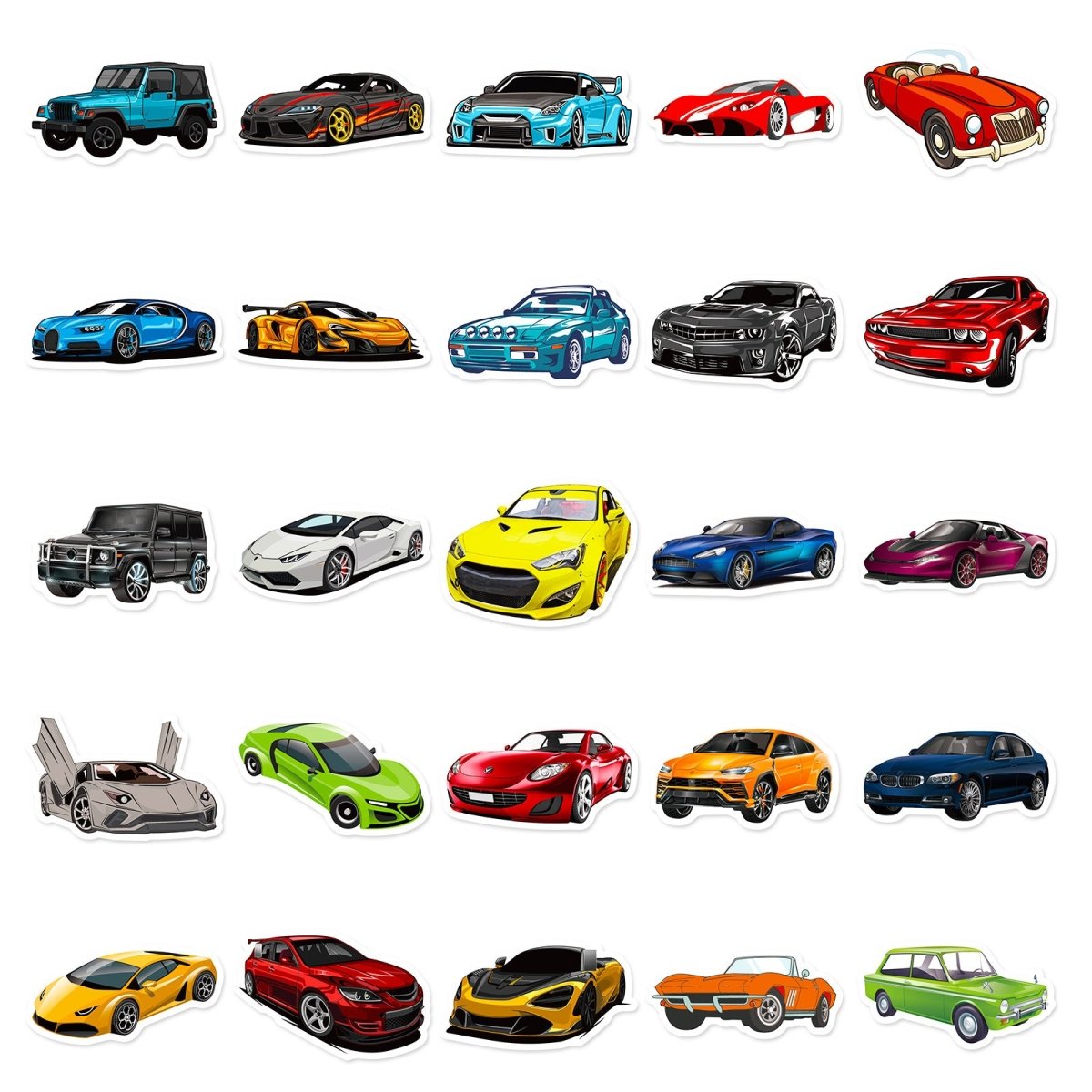 (50 pcs) Cool Sport Car Stickers Waterproof Vinyl Scrapbook Decorative Stickers