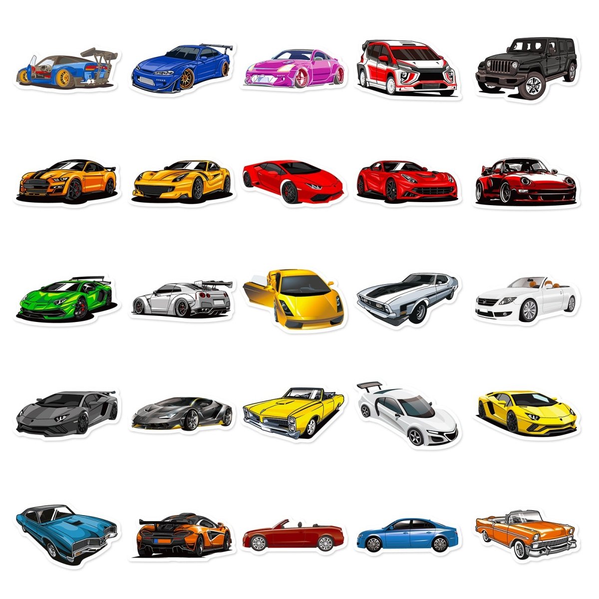 (50 pcs) Cool Sport Car Stickers Waterproof Vinyl Scrapbook Decorative Stickers