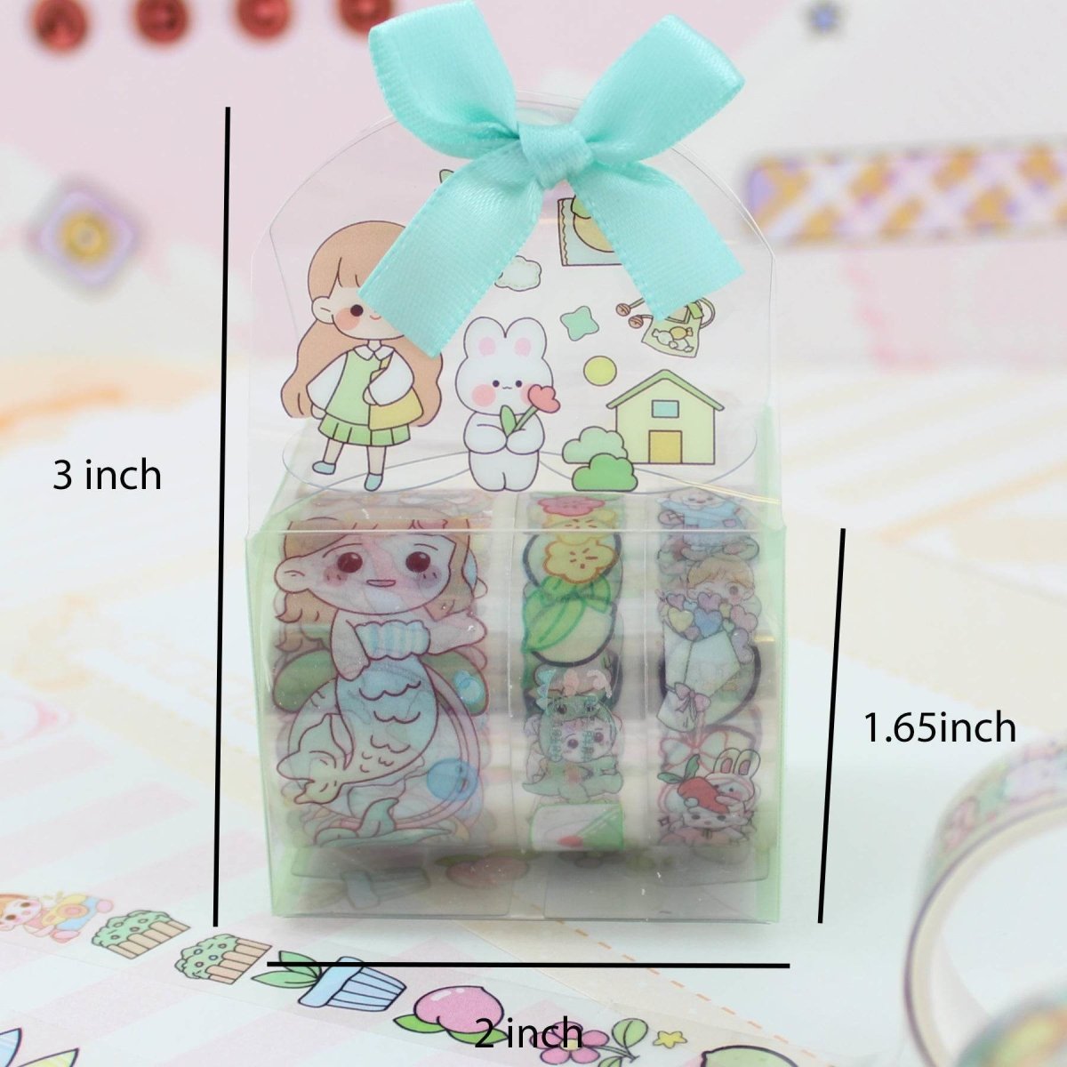 4 Packs Washi Tapes Cute Aesthetic Cartoon Gift Decorative Washi Tape