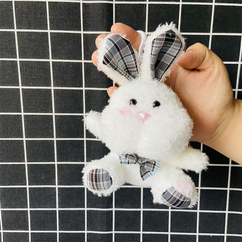 3 pcs Fluffy Stuffed Bunny Charm Pendant