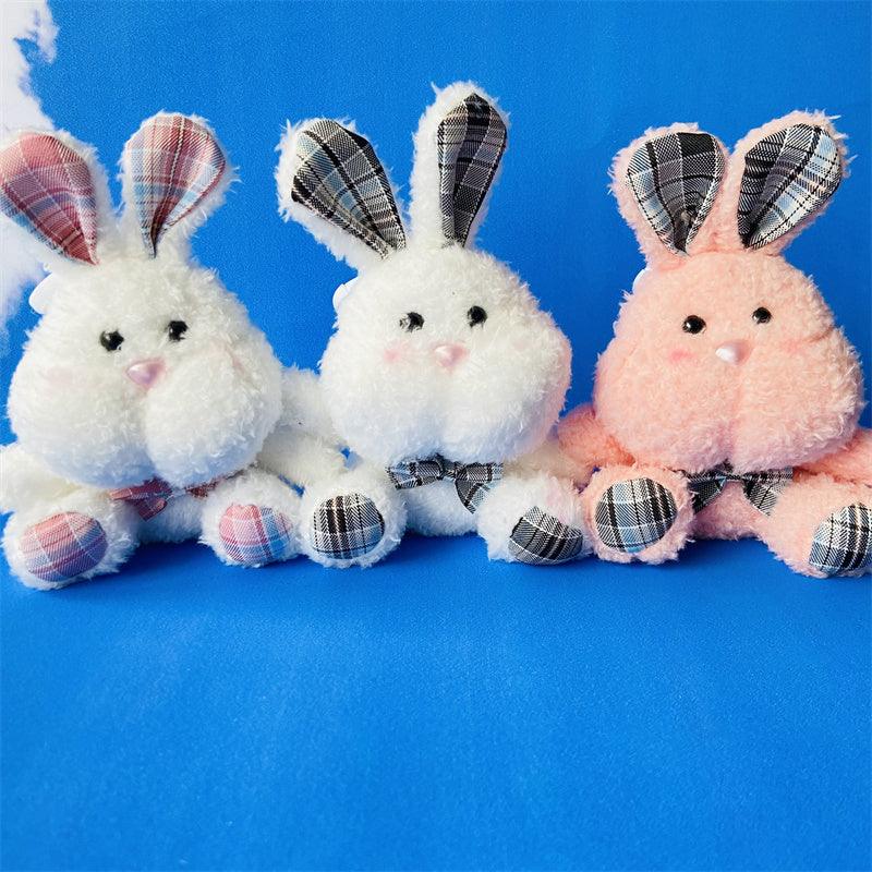 3 pcs Fluffy Stuffed Bunny Charm Pendant