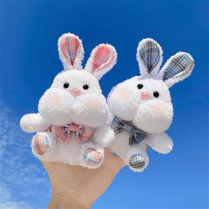 3 pcs Fluffy Stuffed Bunny Charm Pendant