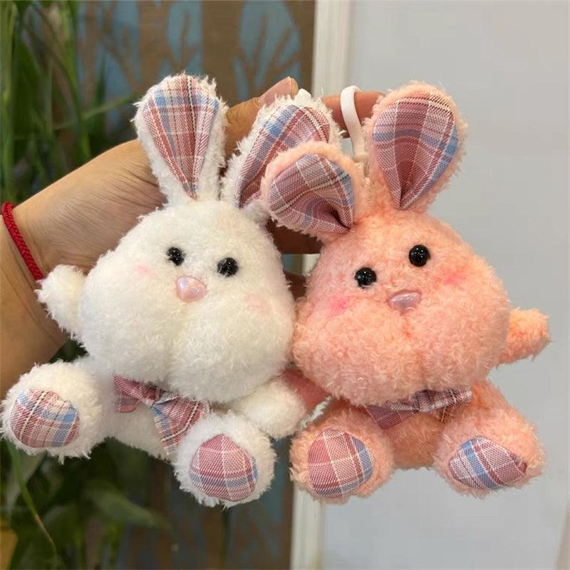 3 pcs Fluffy Stuffed Bunny Charm Pendant