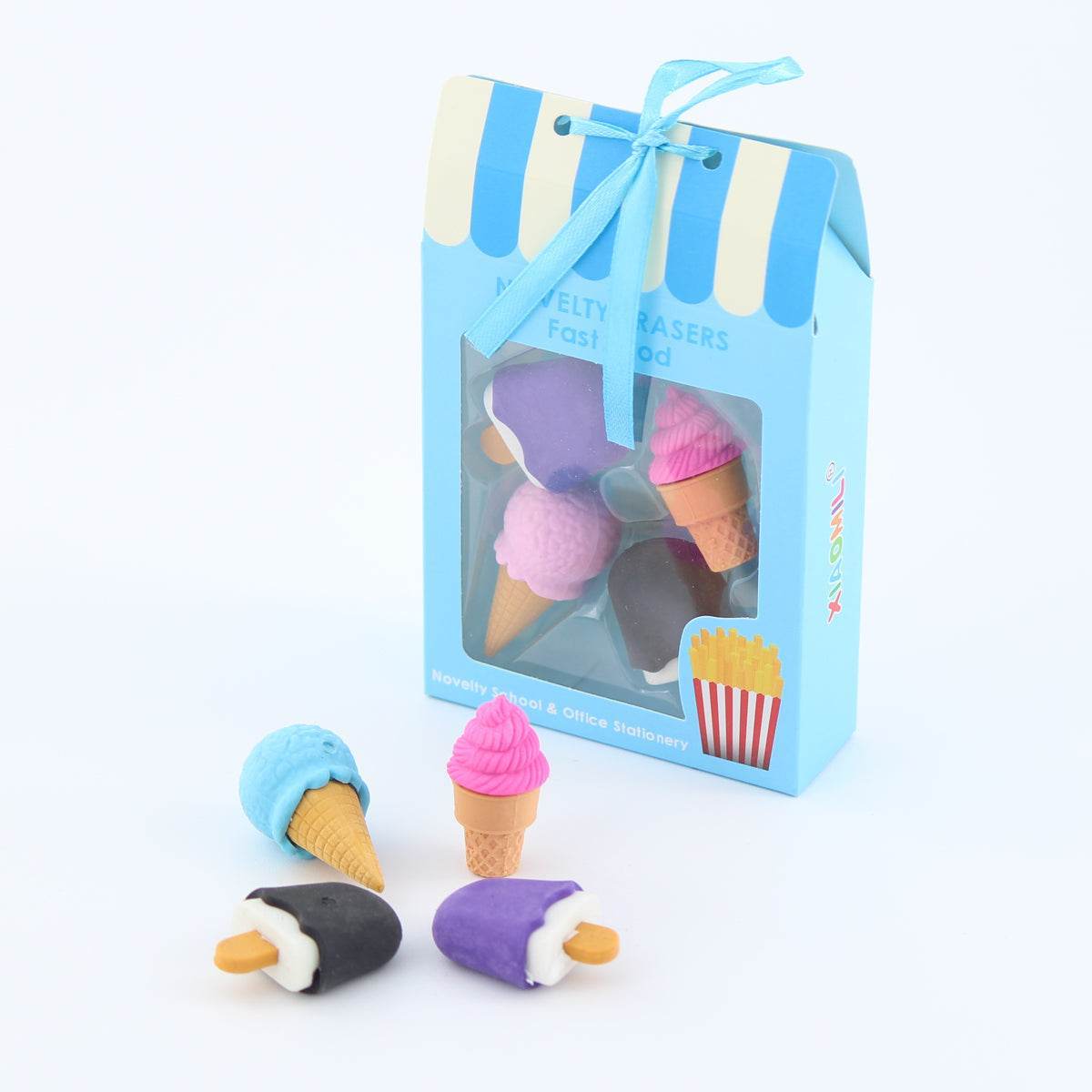 Novelty Party Flavors Filler Fast Food Cake Ice Cream Kawaii Erasers Packs of 4