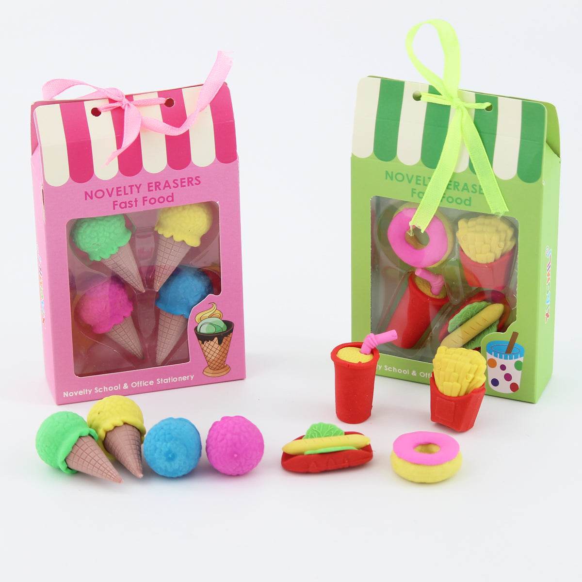 Novelty Party Flavors Filler Fast Food Cake Ice Cream Kawaii Erasers Packs of 4