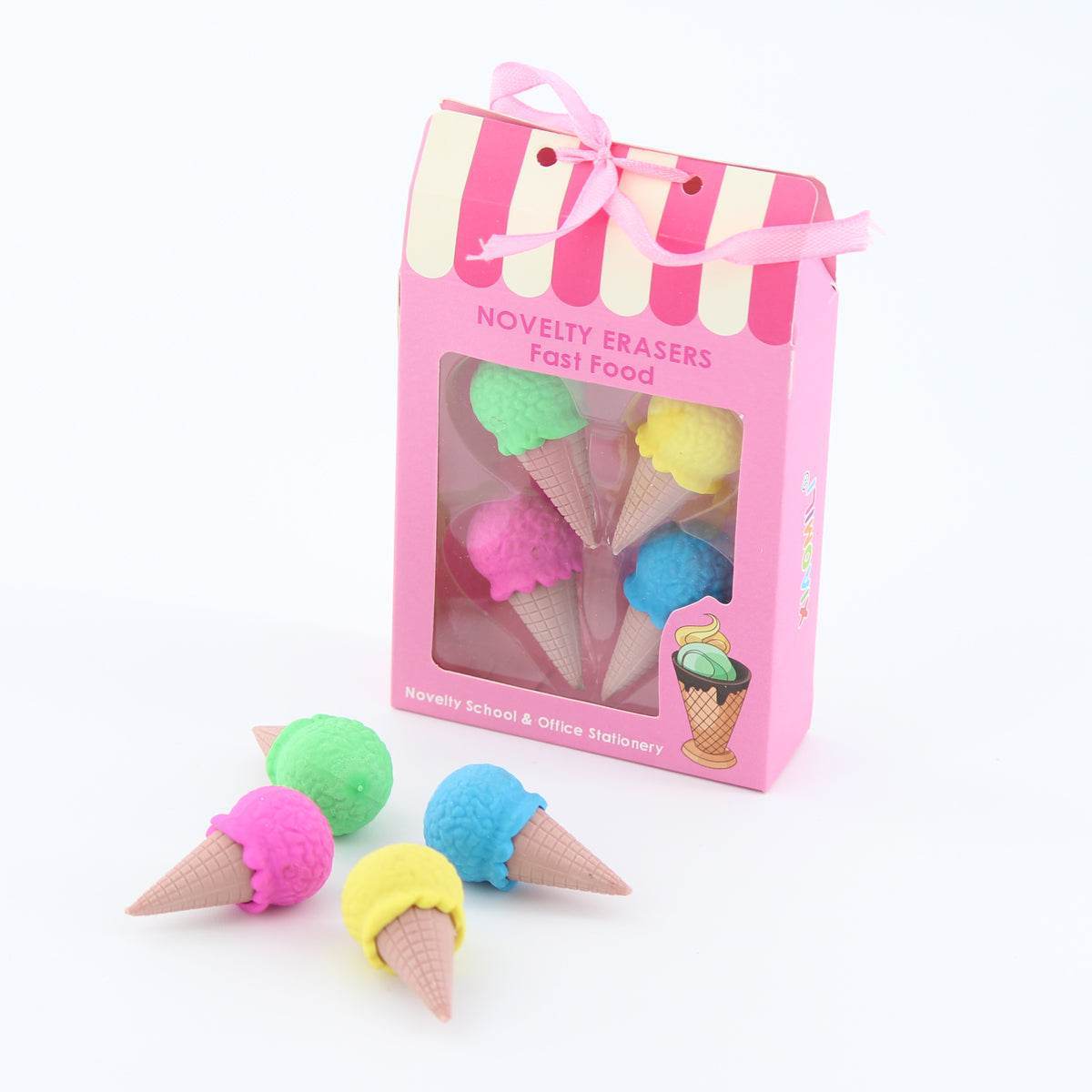 Novelty Party Flavors Filler Fast Food Cake Ice Cream Kawaii Erasers Packs of 4