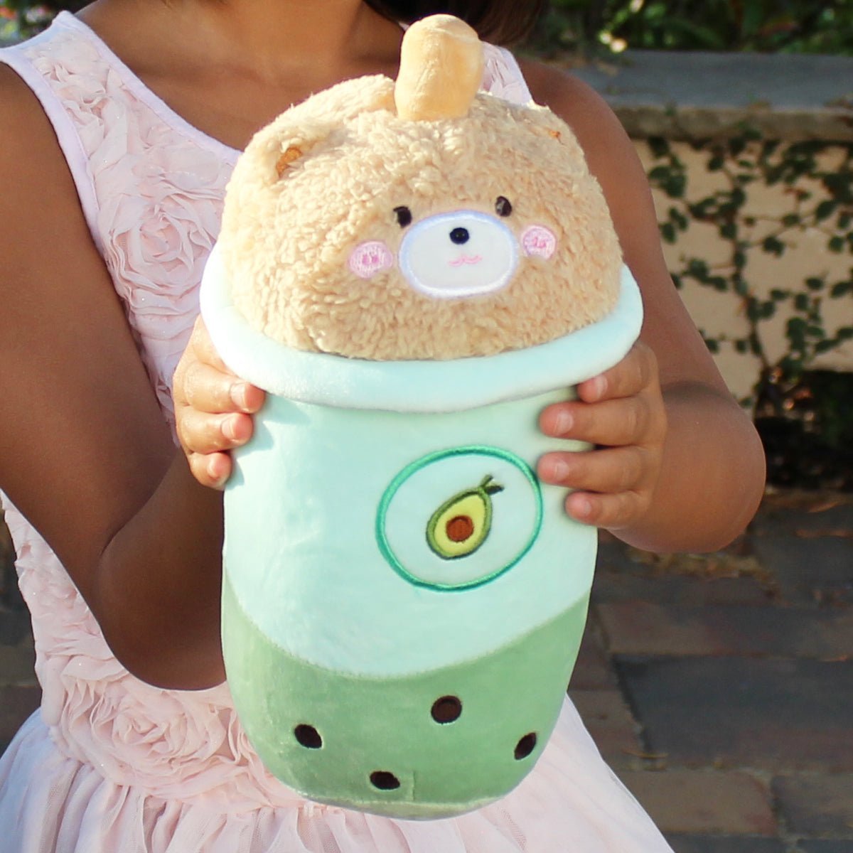 Bear Stuffed Animal Boba Plush Pillow