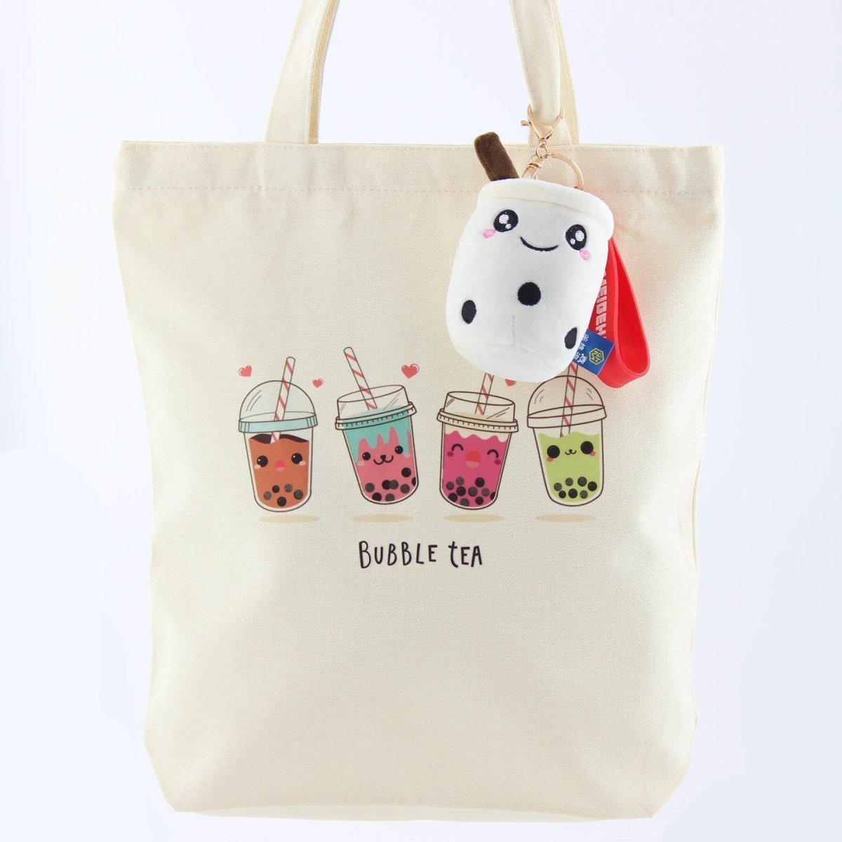 Cute Boba Anime Bubble Tea Print Gift Boba Lovers Women Canvas Tote Bag