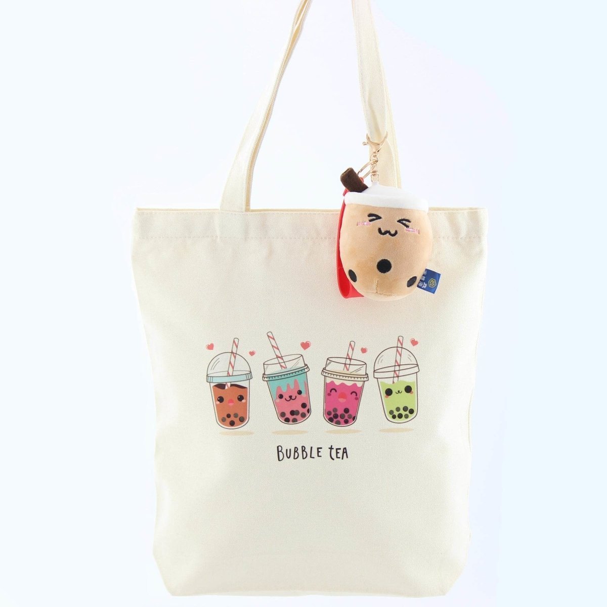 Cute Boba Anime Bubble Tea Print Gift Boba Lovers Women Canvas Tote Bag