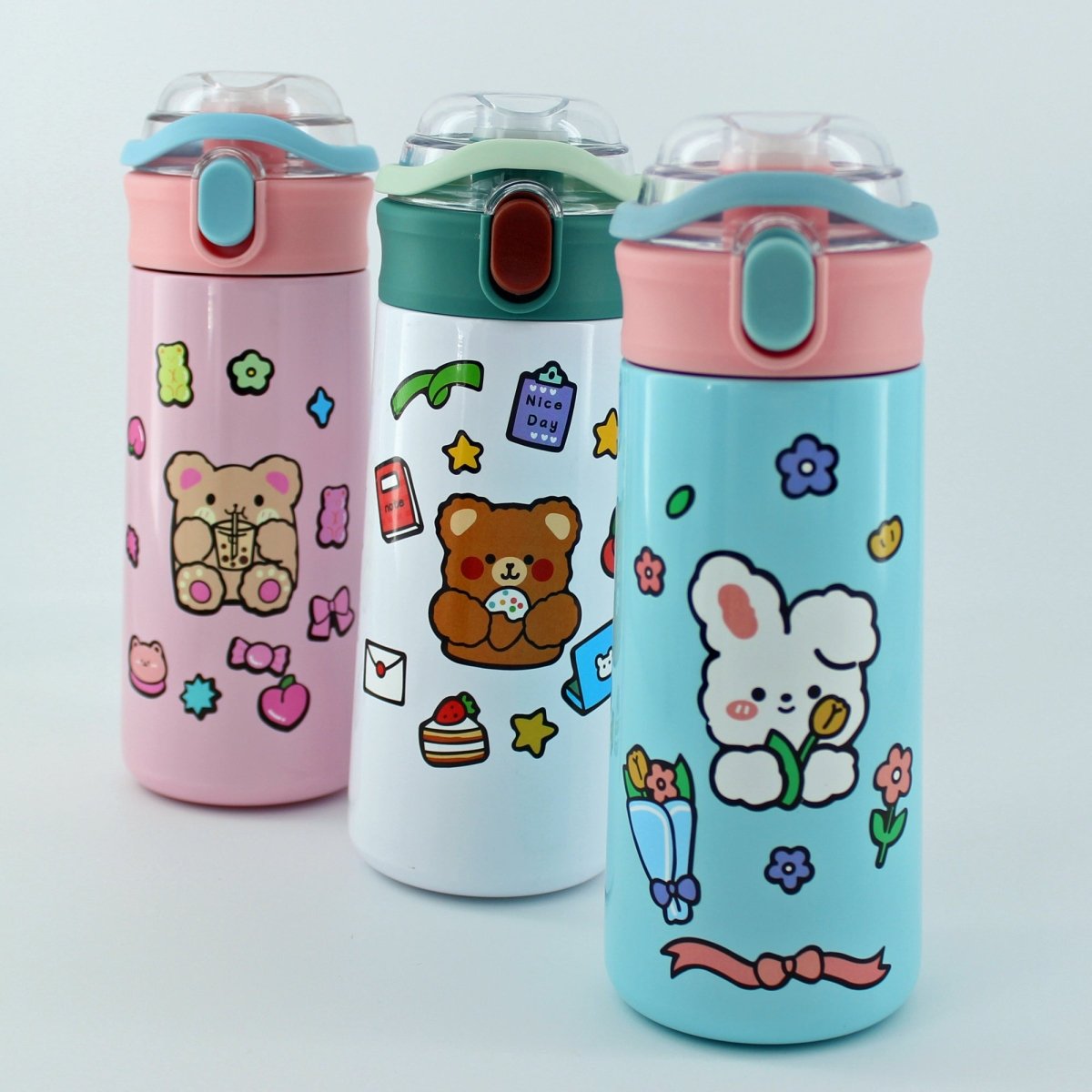 Thermos Stainless Steel Insulated Water Bottle with Straw Stickers 16.9 oz