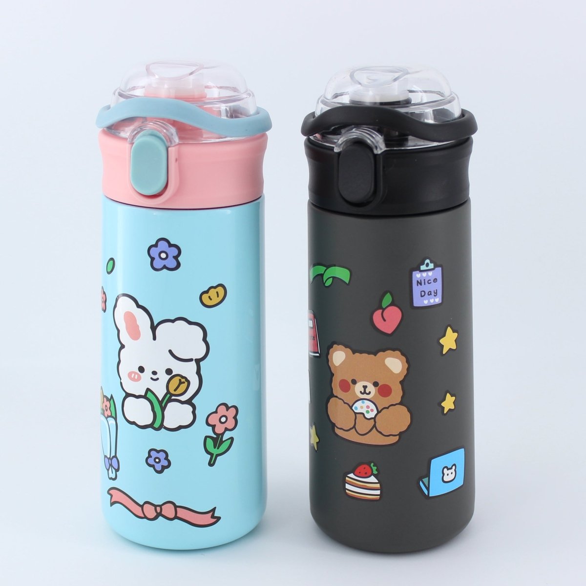 Thermos Stainless Steel Insulated Water Bottle with Straw Stickers 16.9 oz