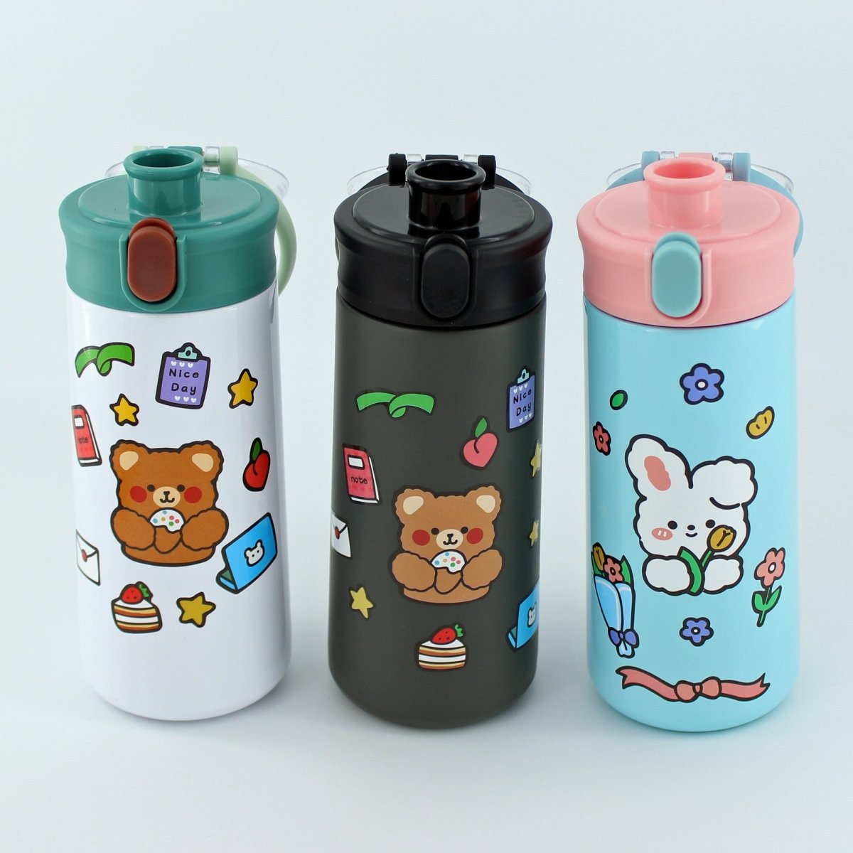 Thermos Stainless Steel Insulated Water Bottle with Straw Stickers 16.9 oz