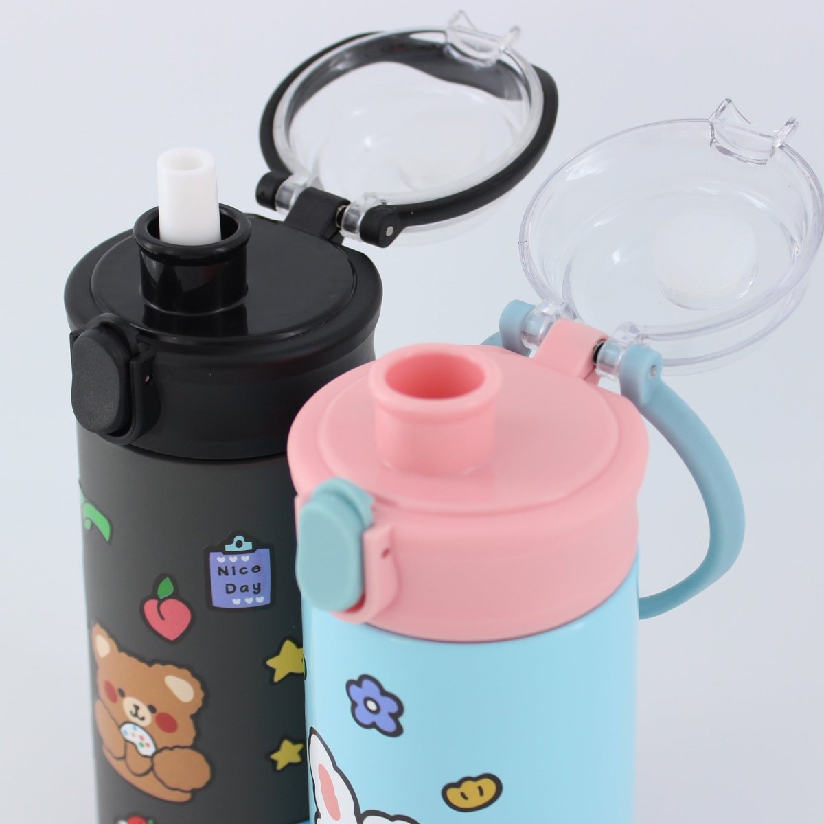 Thermos Stainless Steel Insulated Water Bottle with Straw Stickers 16.9 oz