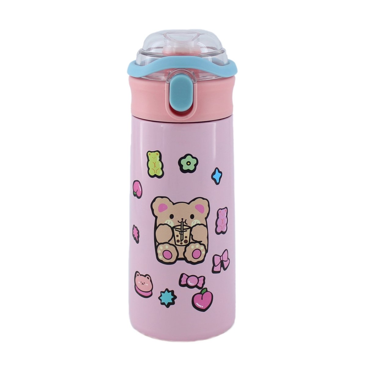 Thermos Stainless Steel Insulated Water Bottle with Straw Stickers 16.9 oz