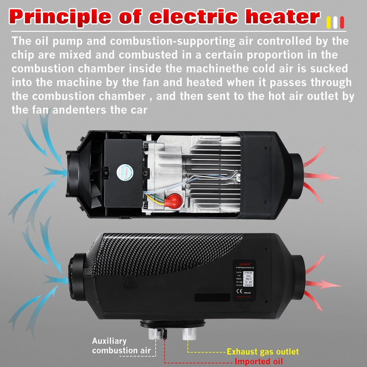 Car Heater 8KW 12V 24V Air Diesel Heater 2 Air Outlet LCD Monitor + 15L Tank Remote Control for RV Boats Trailer Truck Motorhome