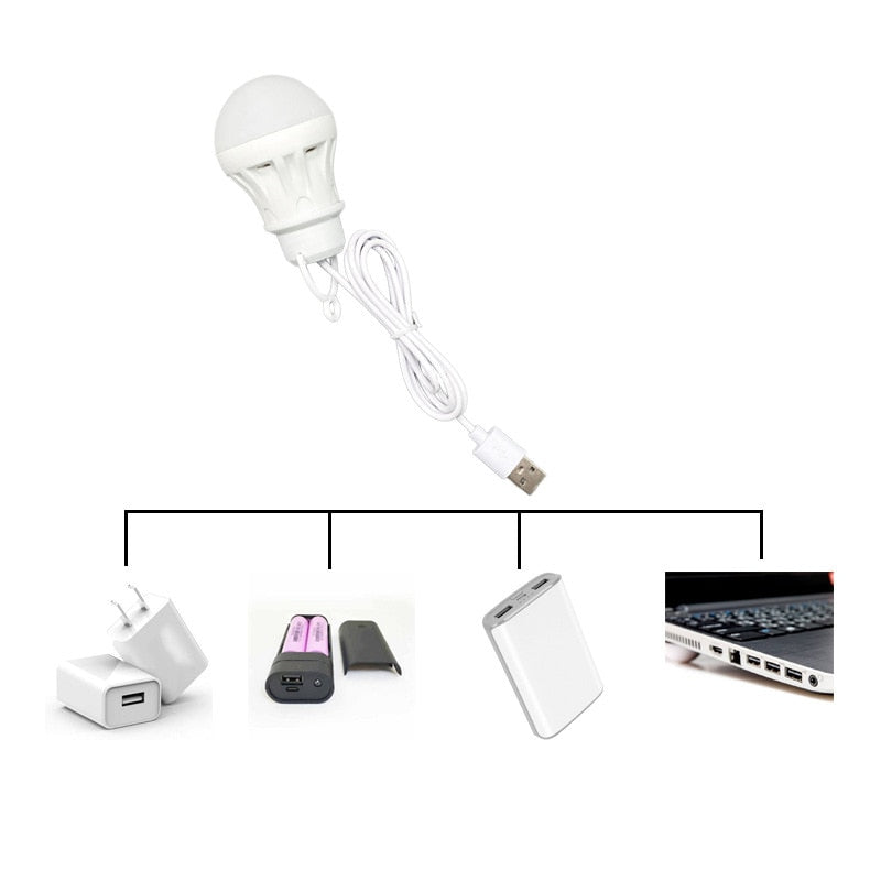 LED Lantern Portable Camping Lamp Bulb 5V USB