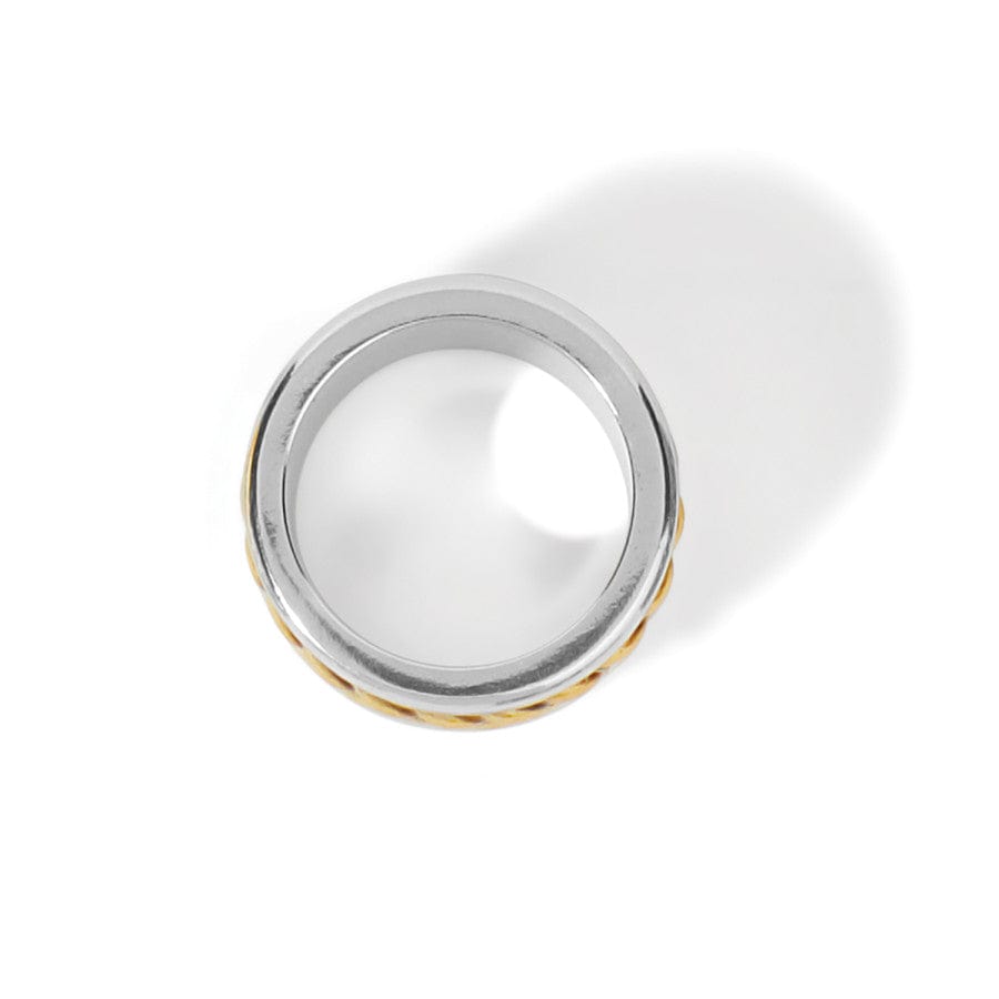 MONETE WIDE RING - SILVER-GOLD- SIZE 7