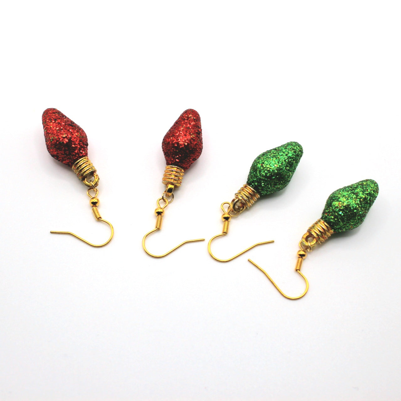 Christmas Glitter Light Bulb Earrings