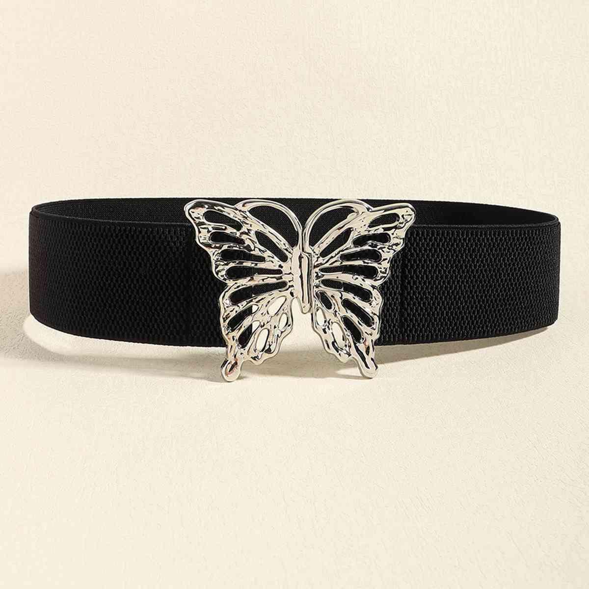 Lovely Butterfly Alloy Buckle Wide Elastic Belt