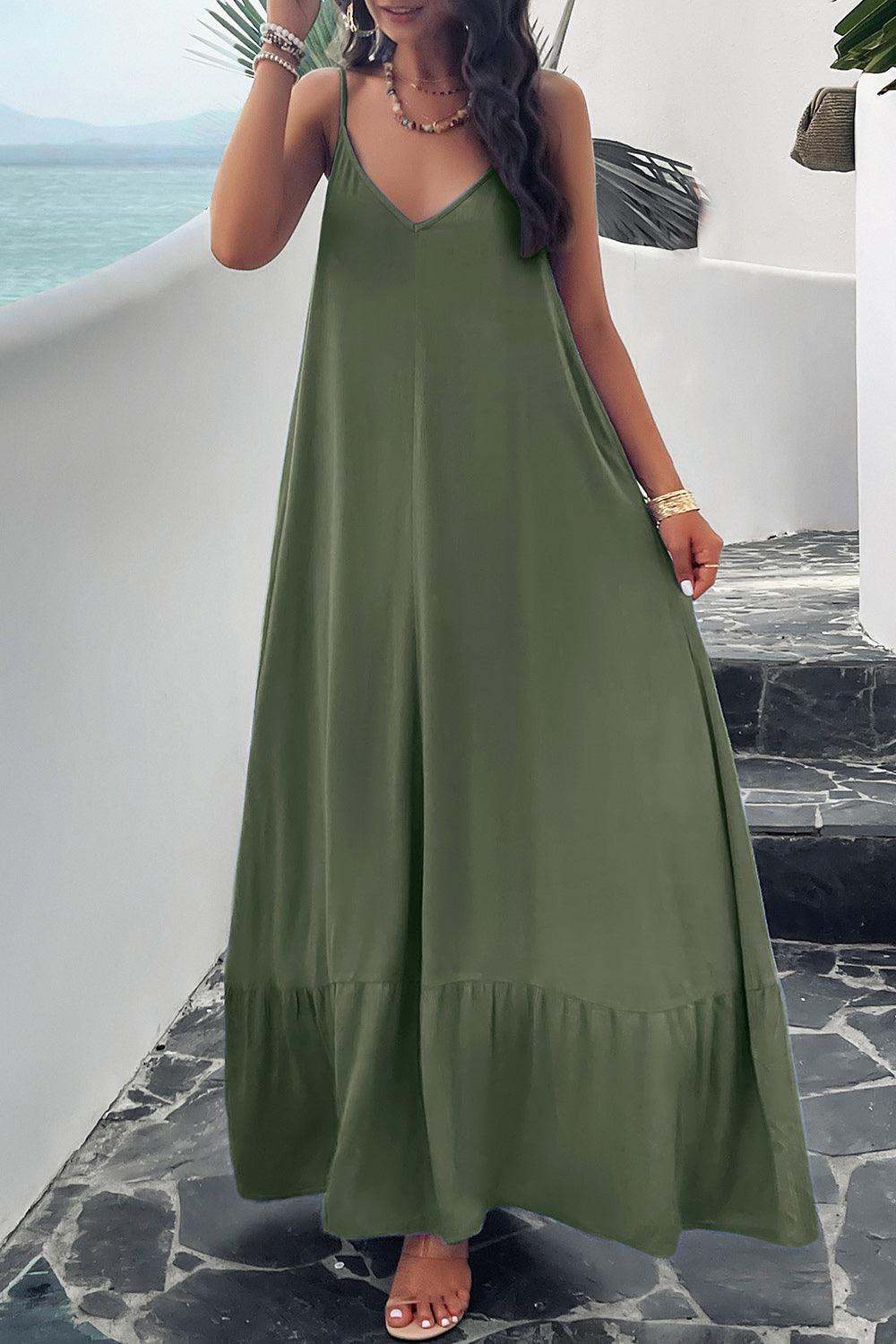 Getaway Chic A-Line Backless Maxi Cami Dress