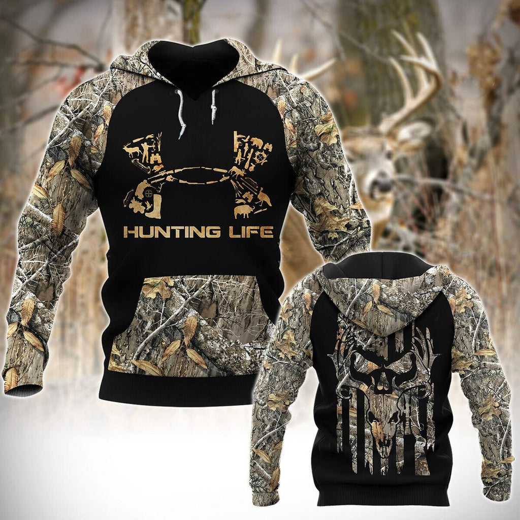 Deer Hunting Life 3D Hoodie Shirt Pullover Hoodie Zip Hoodie For Men Hunting Life Hoodie Gifts