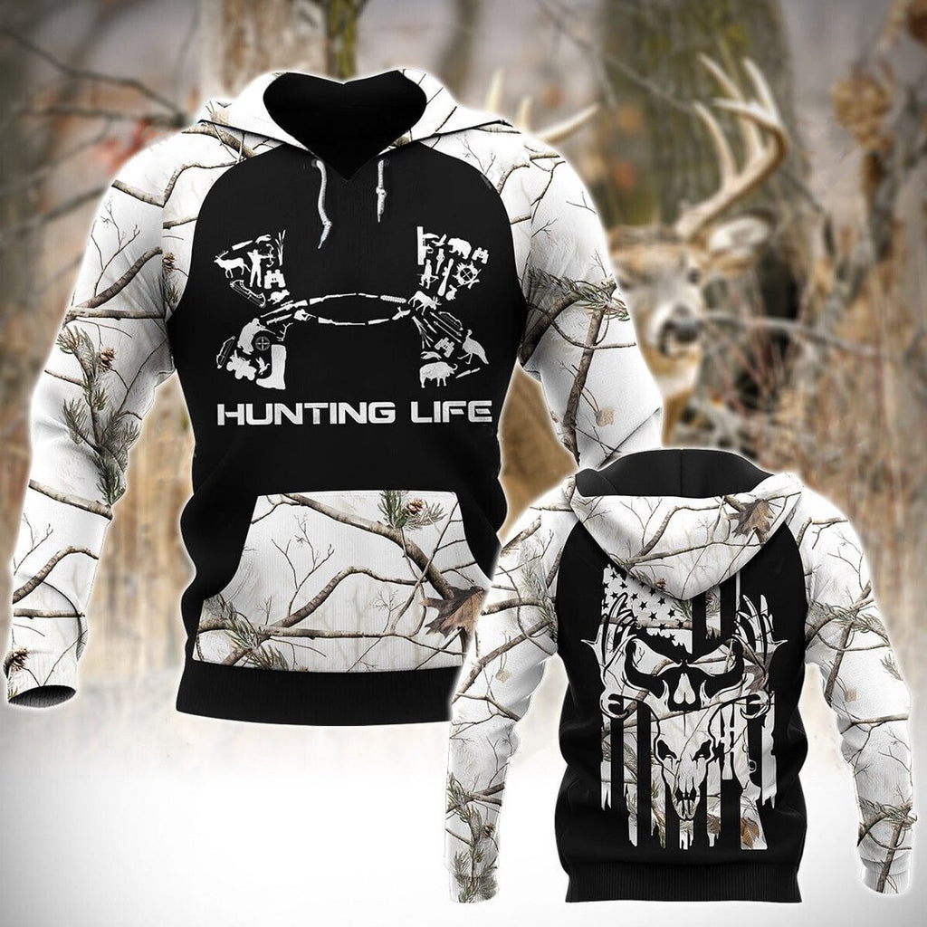 Deer Hunting Life 3D Hoodie Shirt Pullover Hoodie Zip Hoodie For Men Hunting Life Hoodie Gifts