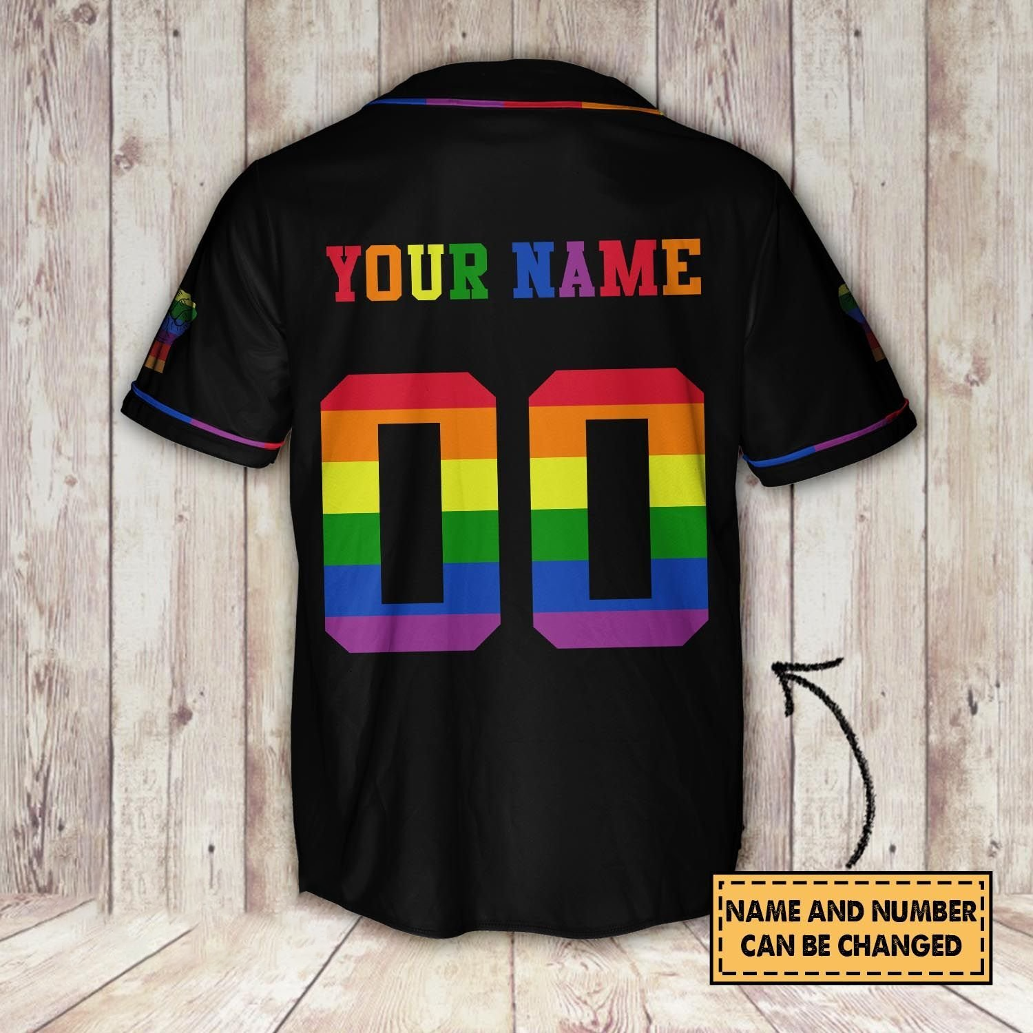 Lgbt Pride Rainbow Color Custom Name Baseball Shirt/ Pride LGBT Baseball Jersey