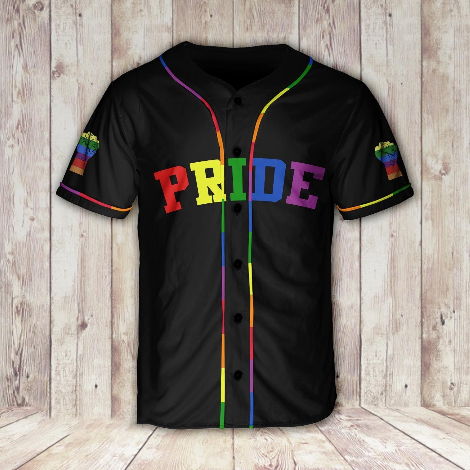 Lgbt Pride Rainbow Color Custom Name Baseball Shirt/ Pride LGBT Baseball Jersey